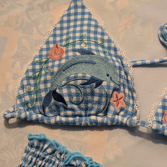 Blue Gingham Bikini Set - Picture 4 of 5